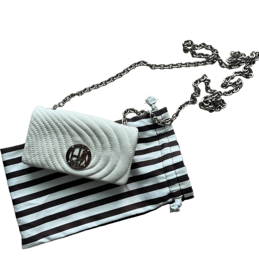 Henri Bendel leather crossbody wallet white.